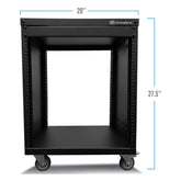 12U 19-Inch AV Rolling Equipment Rack Cabinet with Locking Wheels